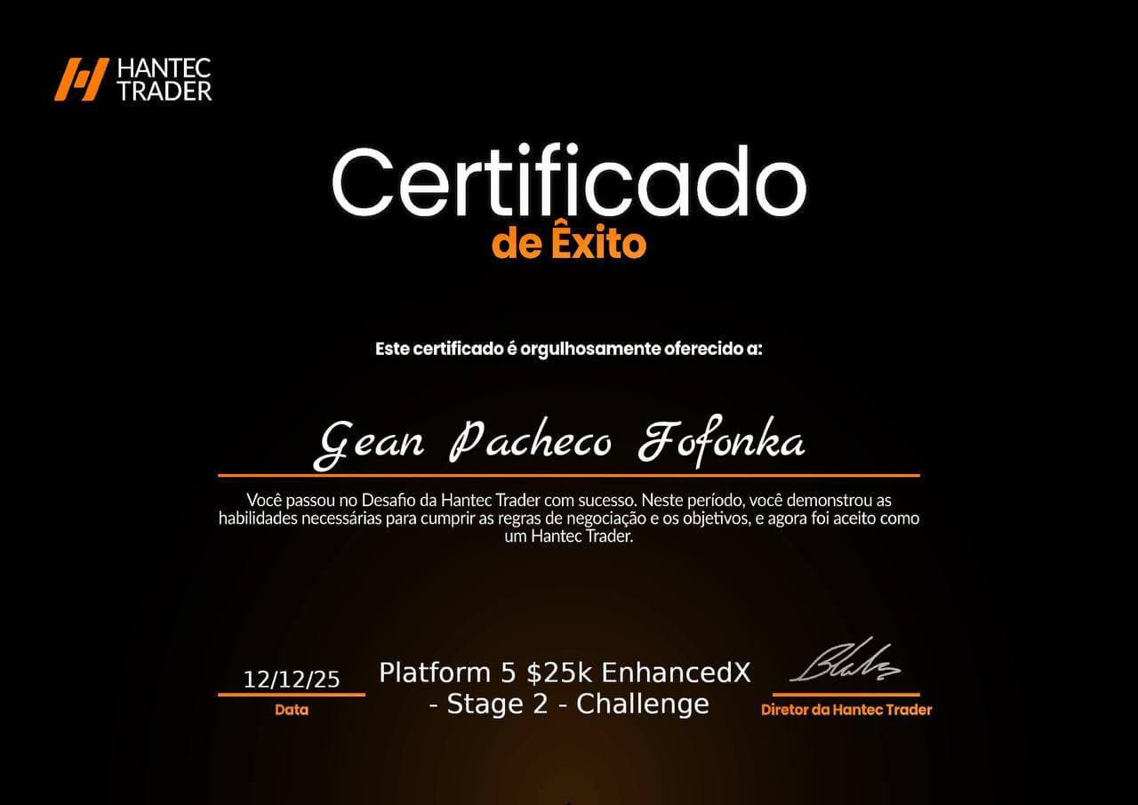 Certificado da Hantec Trader
